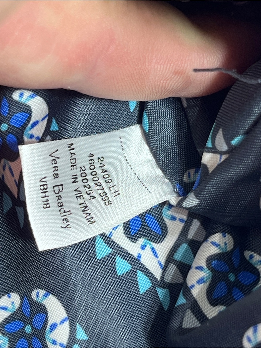 Vera Bradley Quilted Floral Shoulder Tote in Navy - Picture 15 of 16
